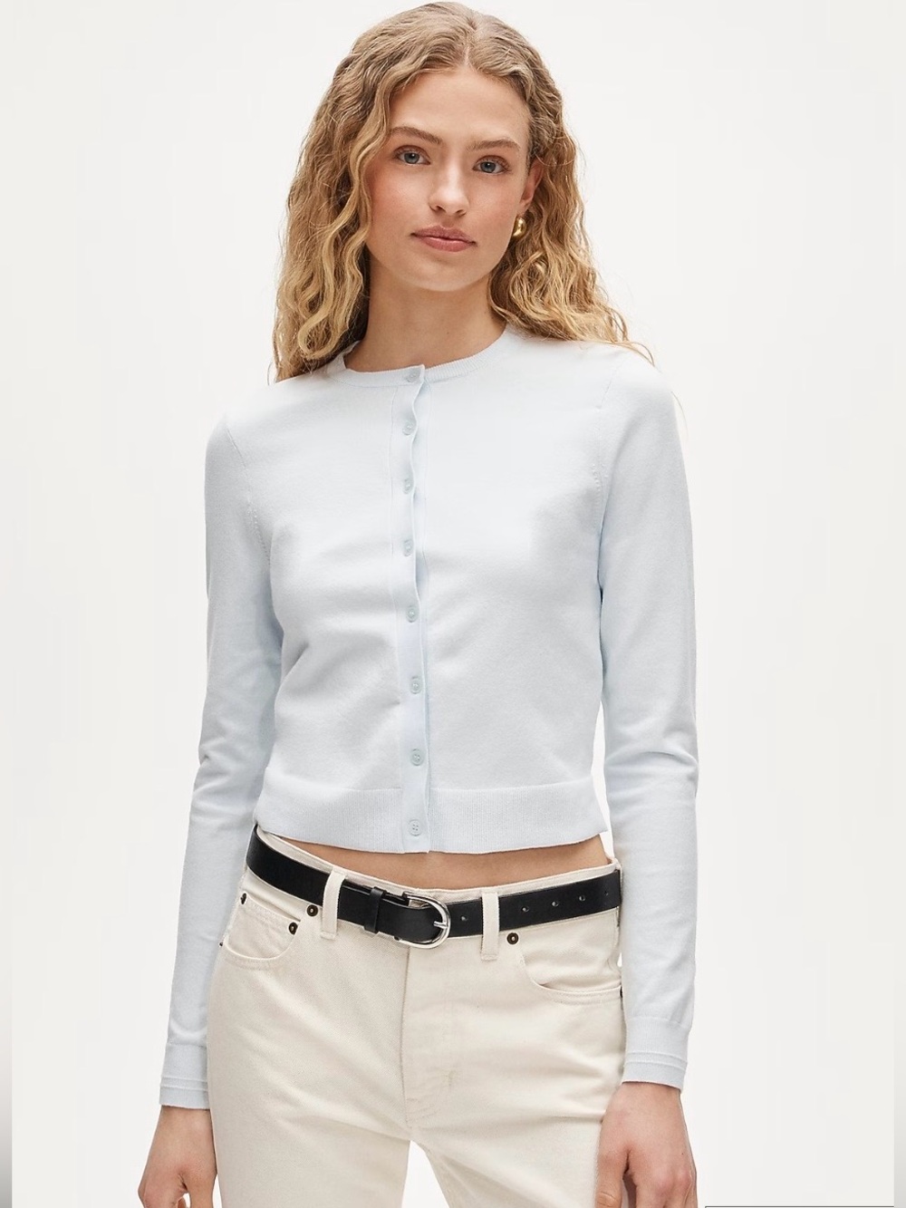 J. Crew New Jackie cardigan in premium ultra-fine cotton S sheer blue NEW CJ755